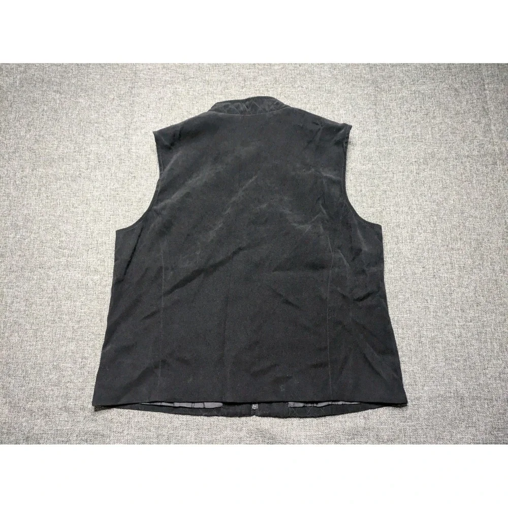 JM Collection Women's Sleeveless Zip Up Black Quilted Vest Size 16